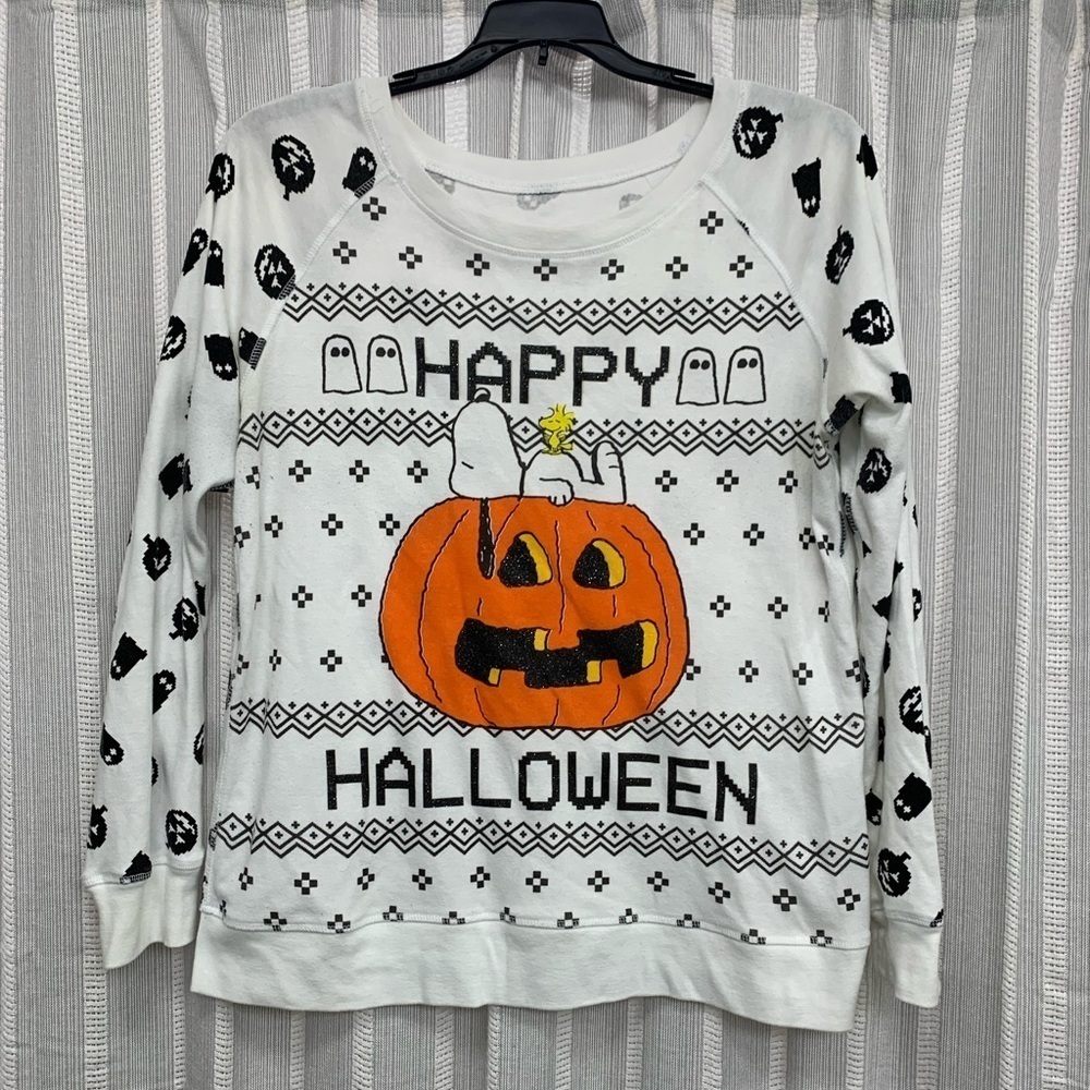 Peanuts 2016 Snoopy Halloween Pumpkin‎ Long Sleeve Shirt Size XL (15/17)